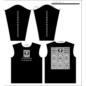 画像:  梵字 長袖Ｔシャツ /梵字タトゥー 刺青 デザイン　日本製 受注生産 通販 和柄服