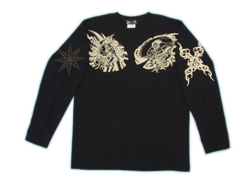 画像: 風神雷神 和柄 長袖Ｔシャツ 刺青デザインの紅雀（名入れ刺繍可）通販