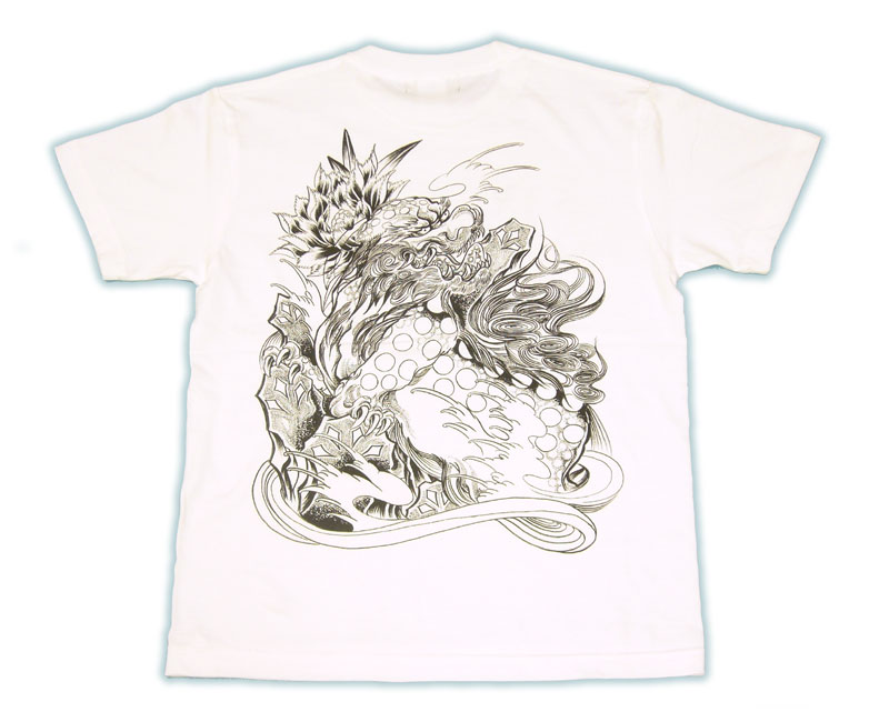 画像: 紅雀 和柄 唐獅子 フルカラー プリント Ｔシャツ 刺青 和彫り デザイン